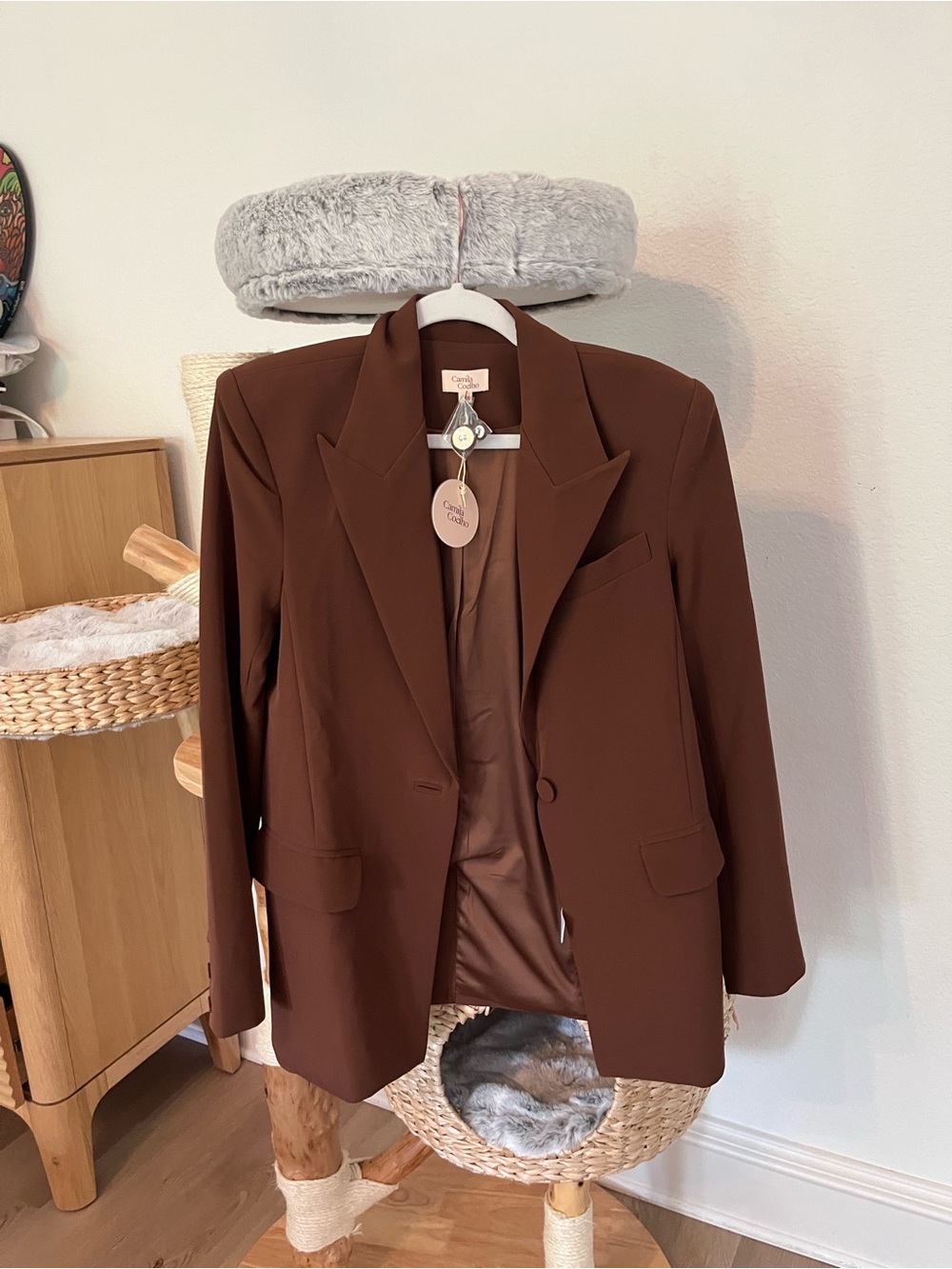 Camila Coelho Morena blazer in dark chocolate - Picture 2 of 6